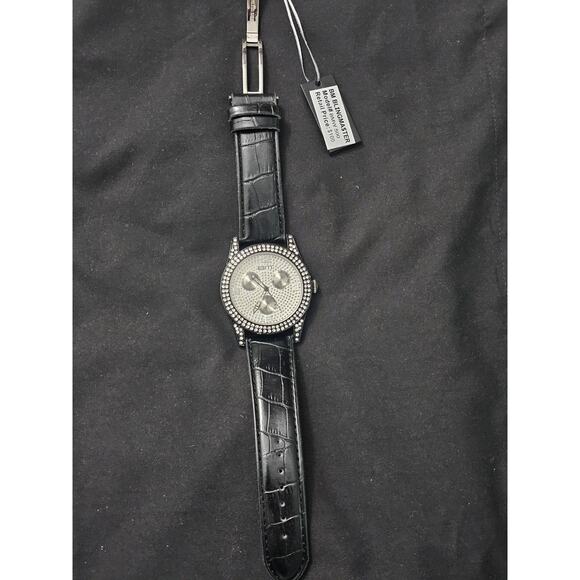 49.7mm Men\'s Quartz Analog Watch Silver Dial Black genuine Leather band main image 5